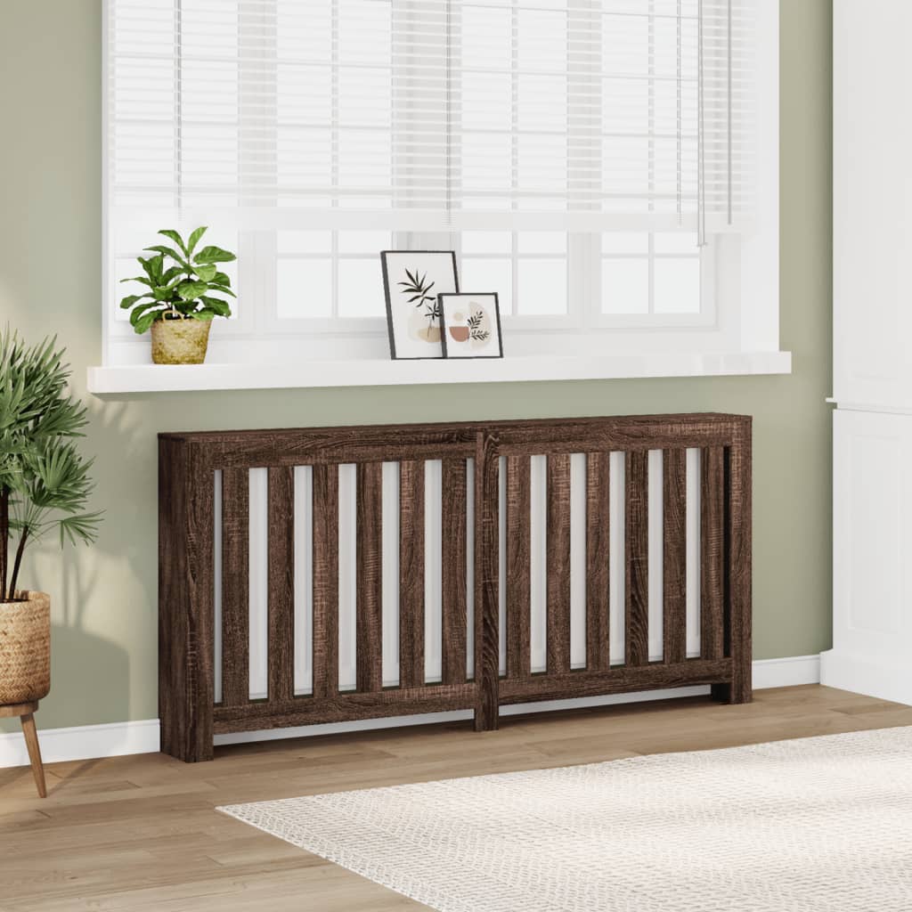 Radiatorskjuler 78X20X82 Cm Konstrueret Træ Etræ Brun Eg