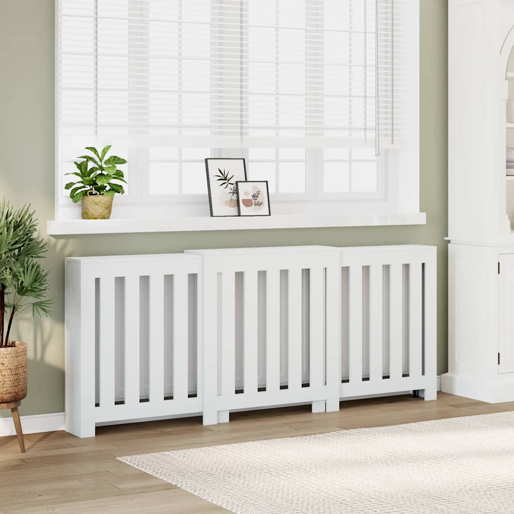 Radiatorskjuler 205X21,5X83,5 Cm Konstrueret Træ Hvid