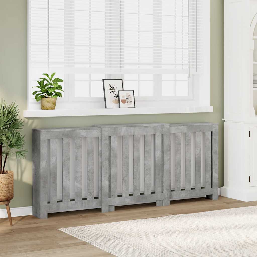 Radiatorskjuler 205X21,5X83,5 Cm Konstrueret Træ Betongrå
