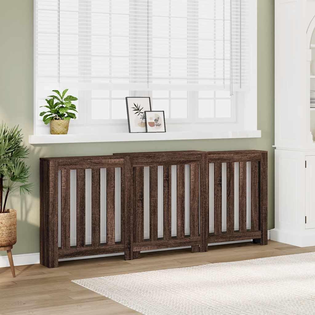 Radiatorskjuler 78X20X82 Cm Konstrueret Træ Etræ Brun Eg