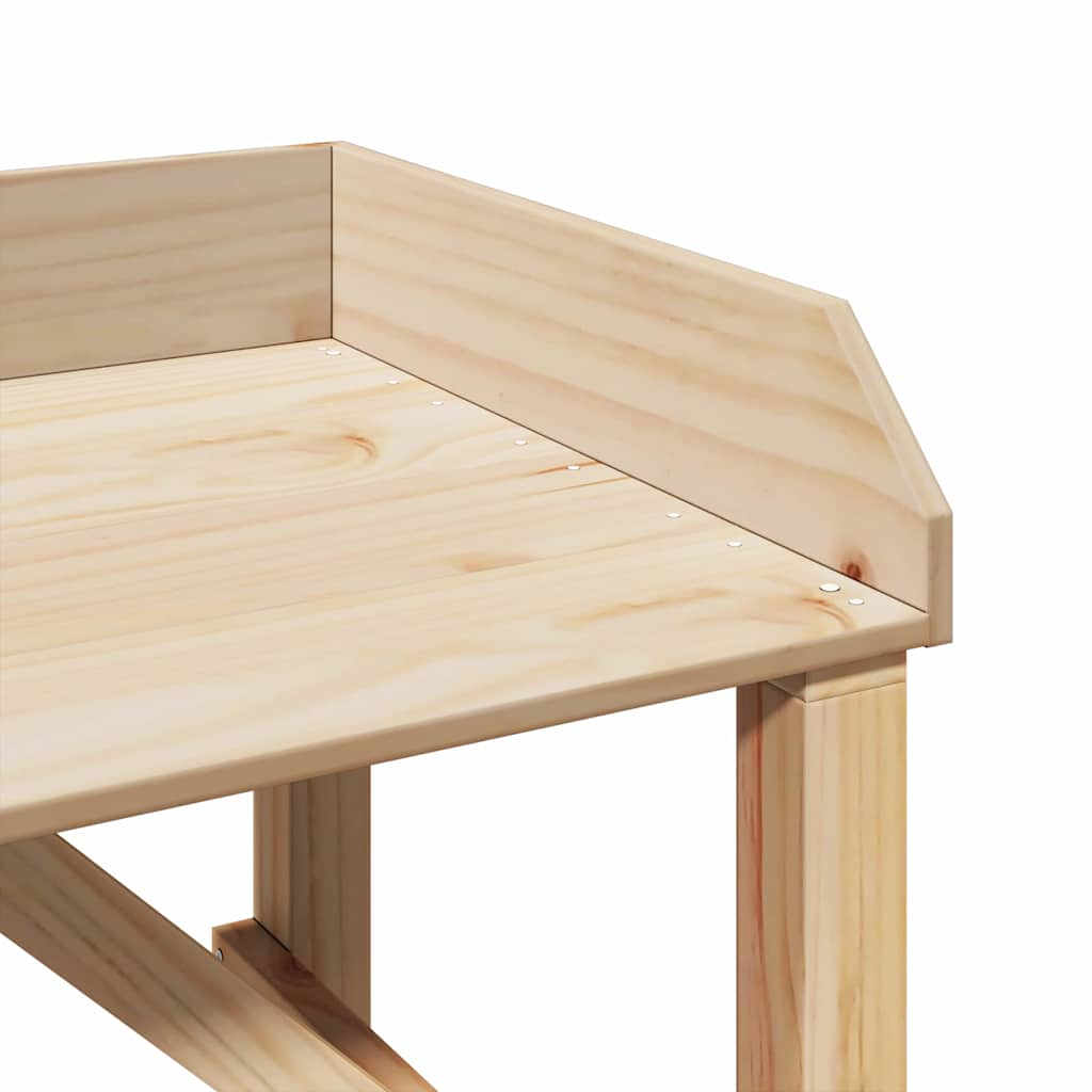 Plantebord Med Hylde Naturfarvet 75 X 40 X 90 Cm Solid Fyrretræ