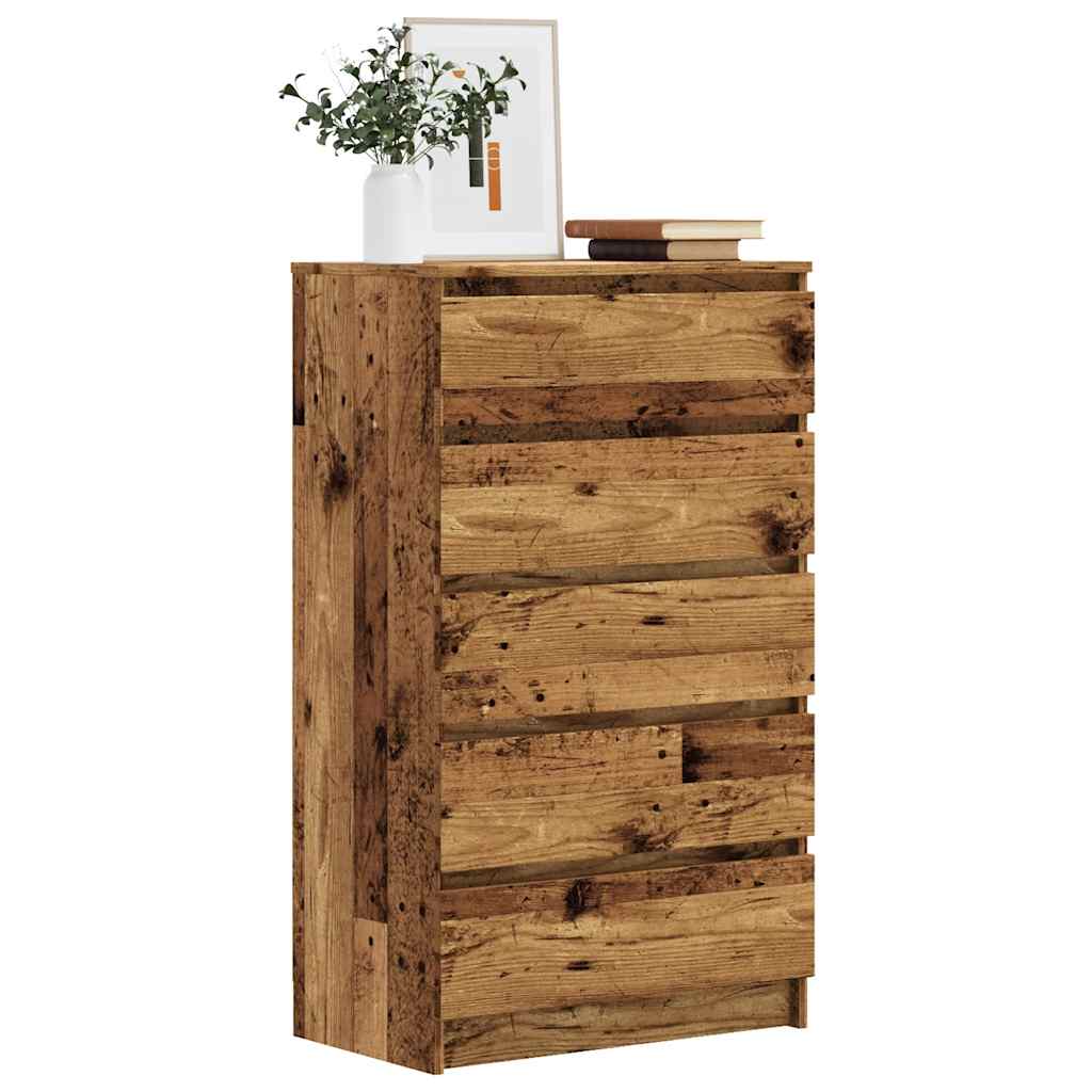 Kommode 60X36X103 Cm Konstrueret Træ Etræsfarve