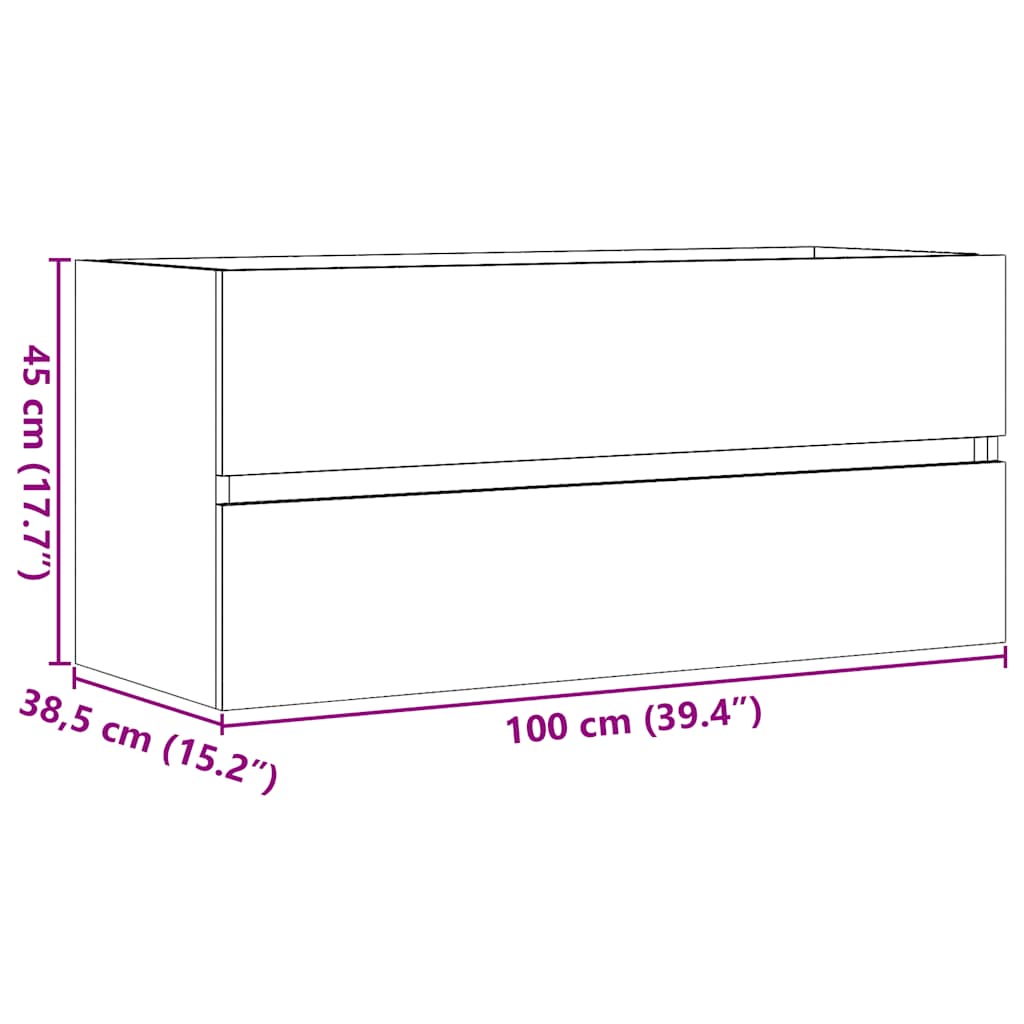 Underskab 100X38,5X45 Cm Konstrueret Træ Kunsteg Artisan Eg