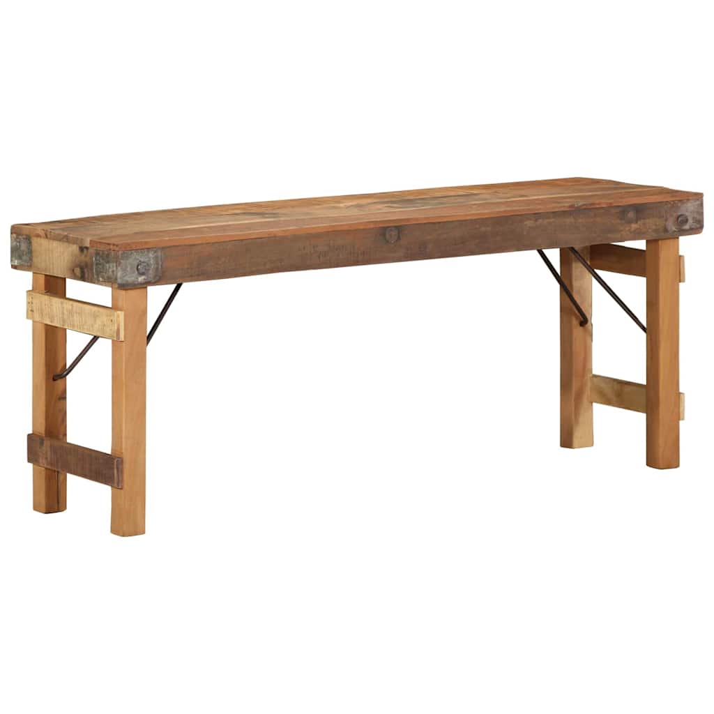 Bænk Naturfarvet 110 X 35 X 46 Cm Genbrugt Gammelt Træ