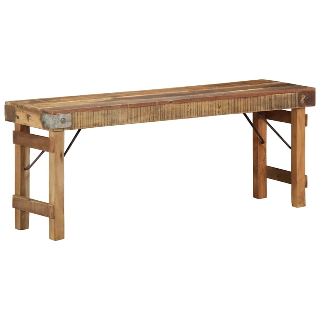 Bænk Naturfarvet 110 X 35 X 46 Cm Genbrugt Gammelt Træ