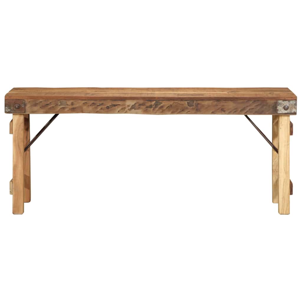 Bænk Naturfarvet 110 X 35 X 46 Cm Genbrugt Gammelt Træ