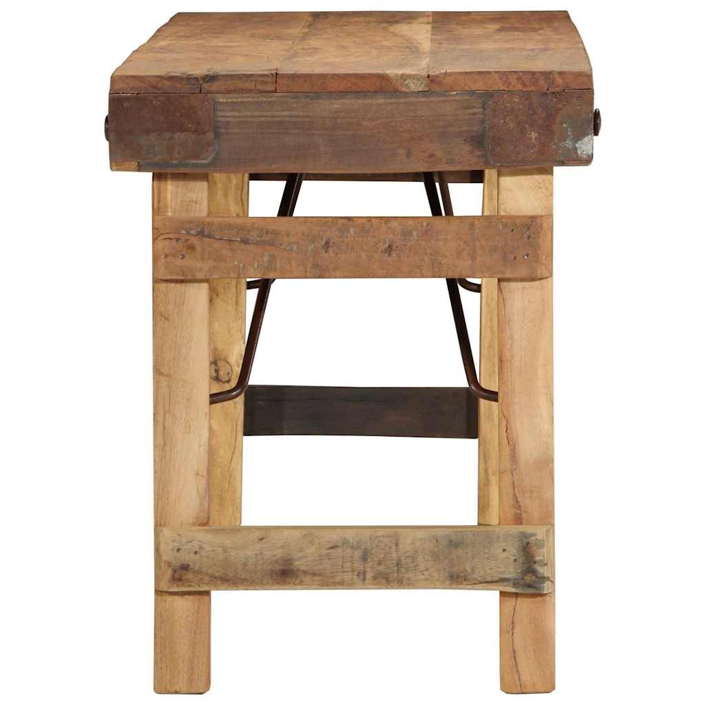 Bænk Naturfarvet 110 X 35 X 46 Cm Genbrugt Gammelt Træ