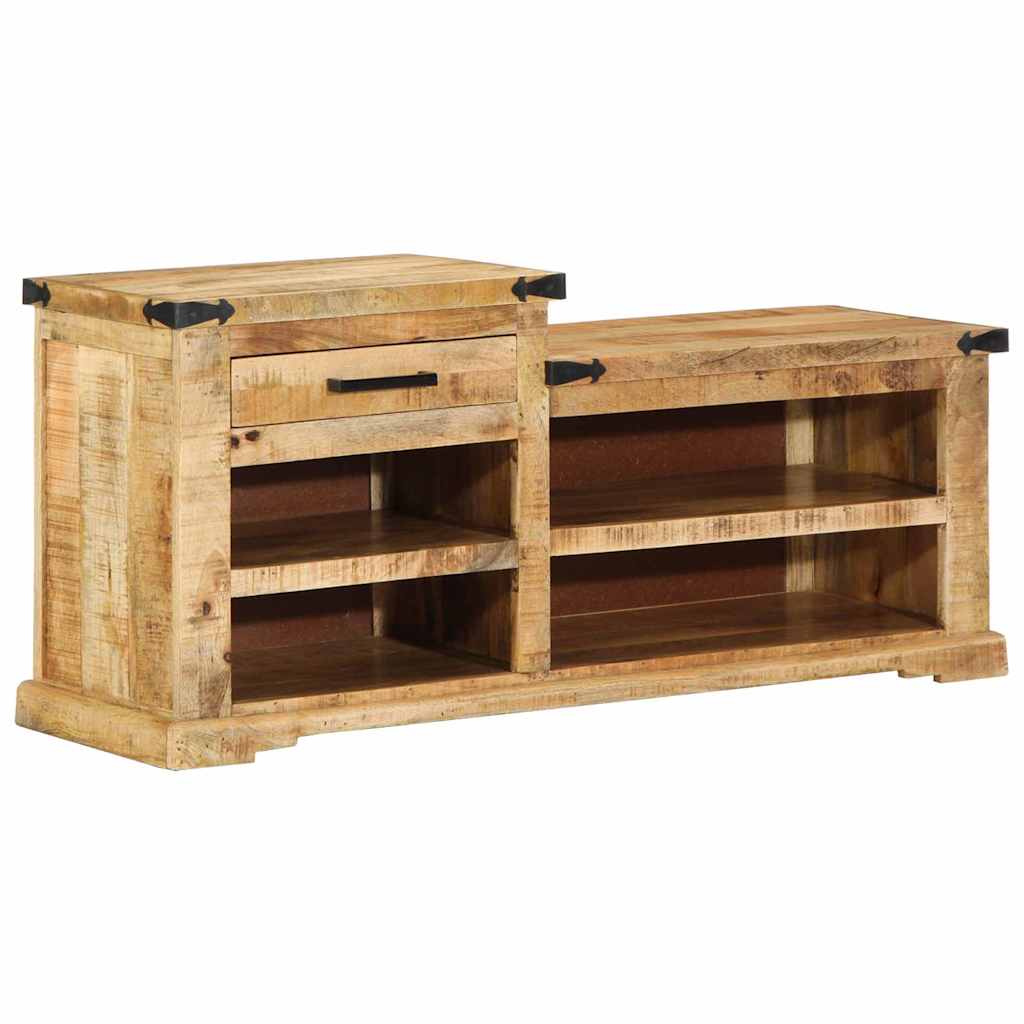 Bænk Med Skuffe Med Opbevaring Brun 110 X 35 X 50 Cm Rug Mango