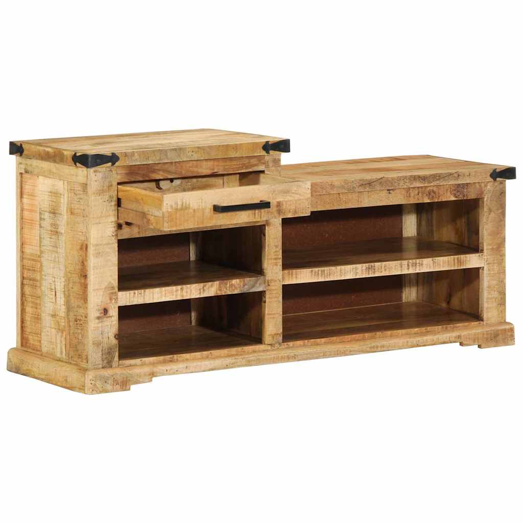 Bænk Med Skuffe Med Opbevaring Brun 110 X 35 X 50 Cm Rug Mango