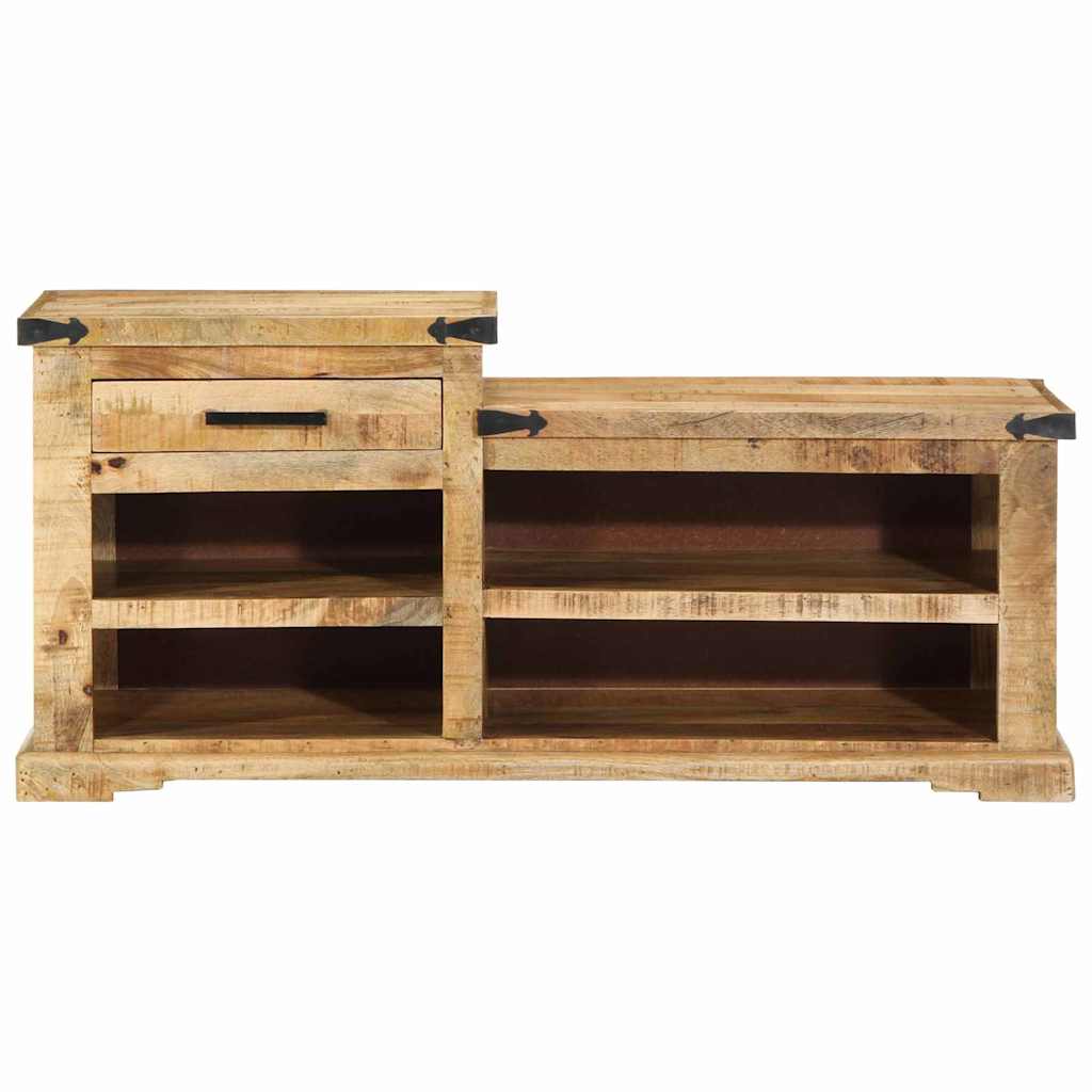 Bænk Med Skuffe Med Opbevaring Brun 110 X 35 X 50 Cm Rug Mango