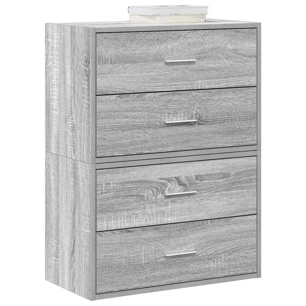 Skabe Med 2 Skuffer 2 Stk. 60X31X40 Cm Konstrueret Træ