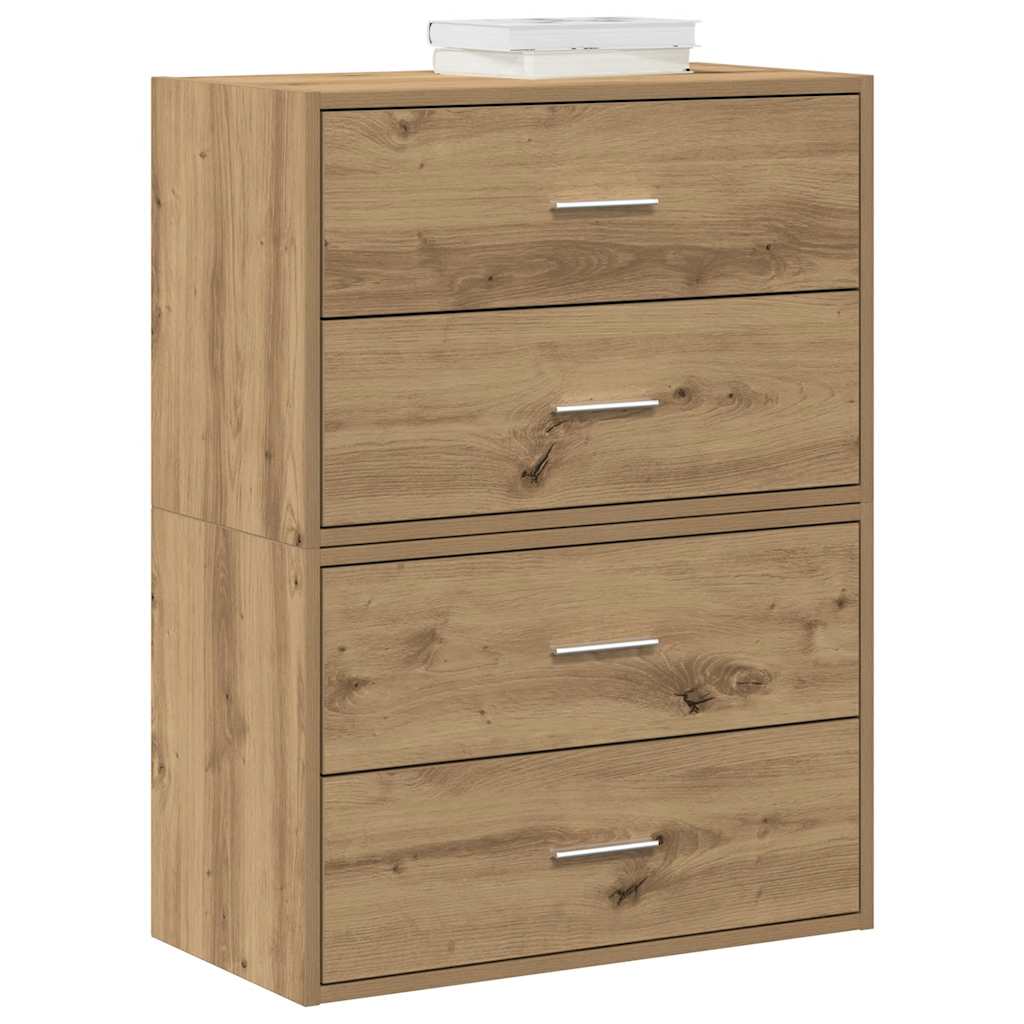 Skabe Med 2 Skuffer 2 Stk. 60X31X40 Cm Konstrueret Træ