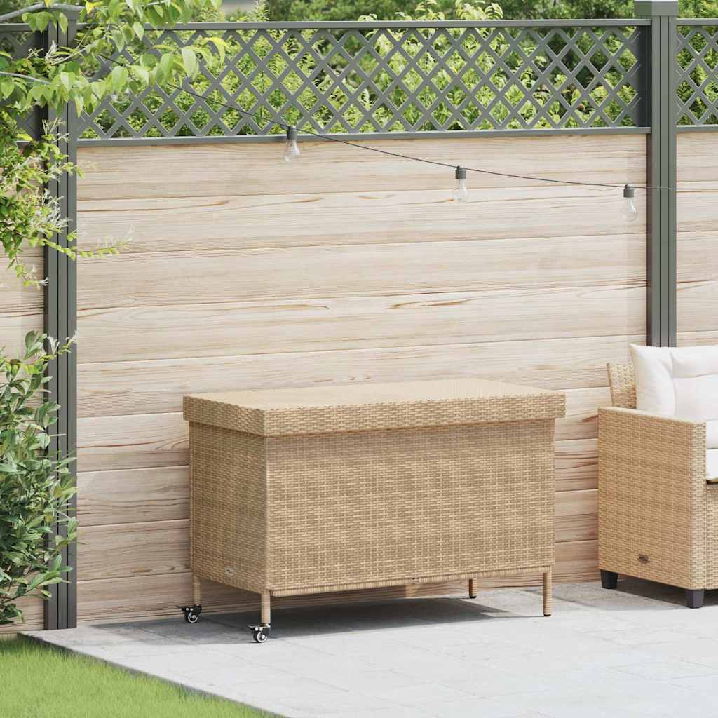 Opbevaringsboks Med Hjul Polyrattan