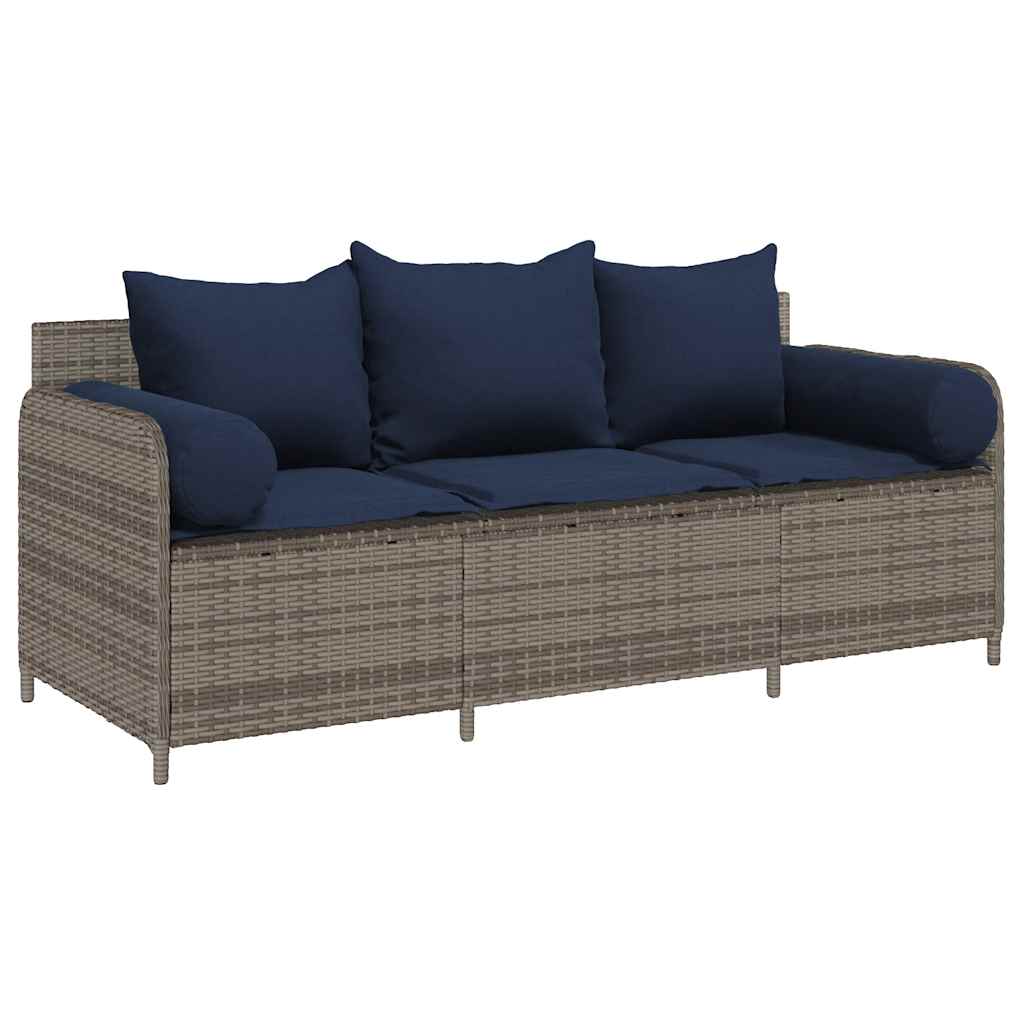 3-Personers Havesofa Med Hynder Polyrattan