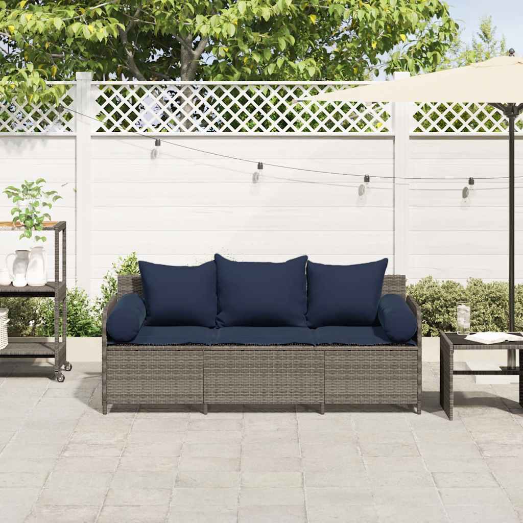 3-Personers Havesofa Med Hynder Polyrattan