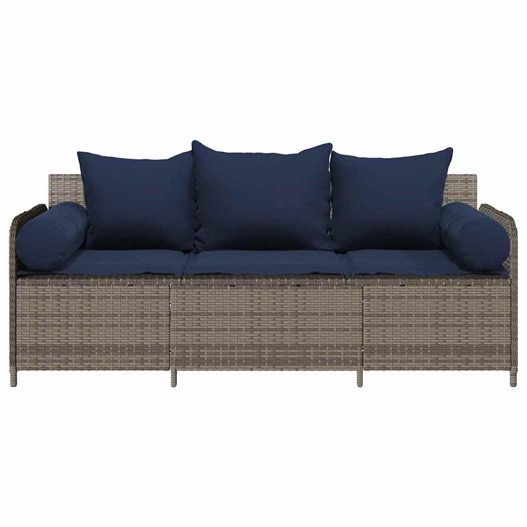 3-Personers Havesofa Med Hynder Polyrattan