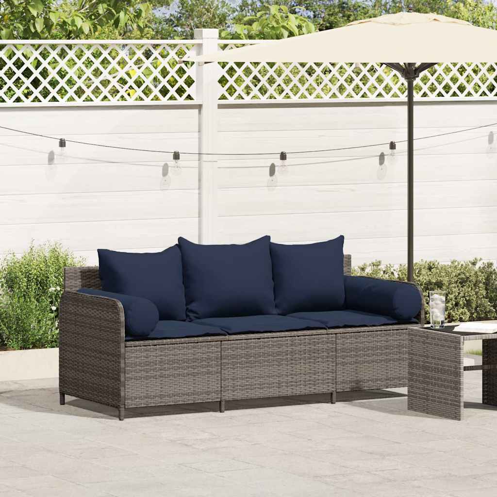 3-Personers Havesofa Med Hynder Polyrattan