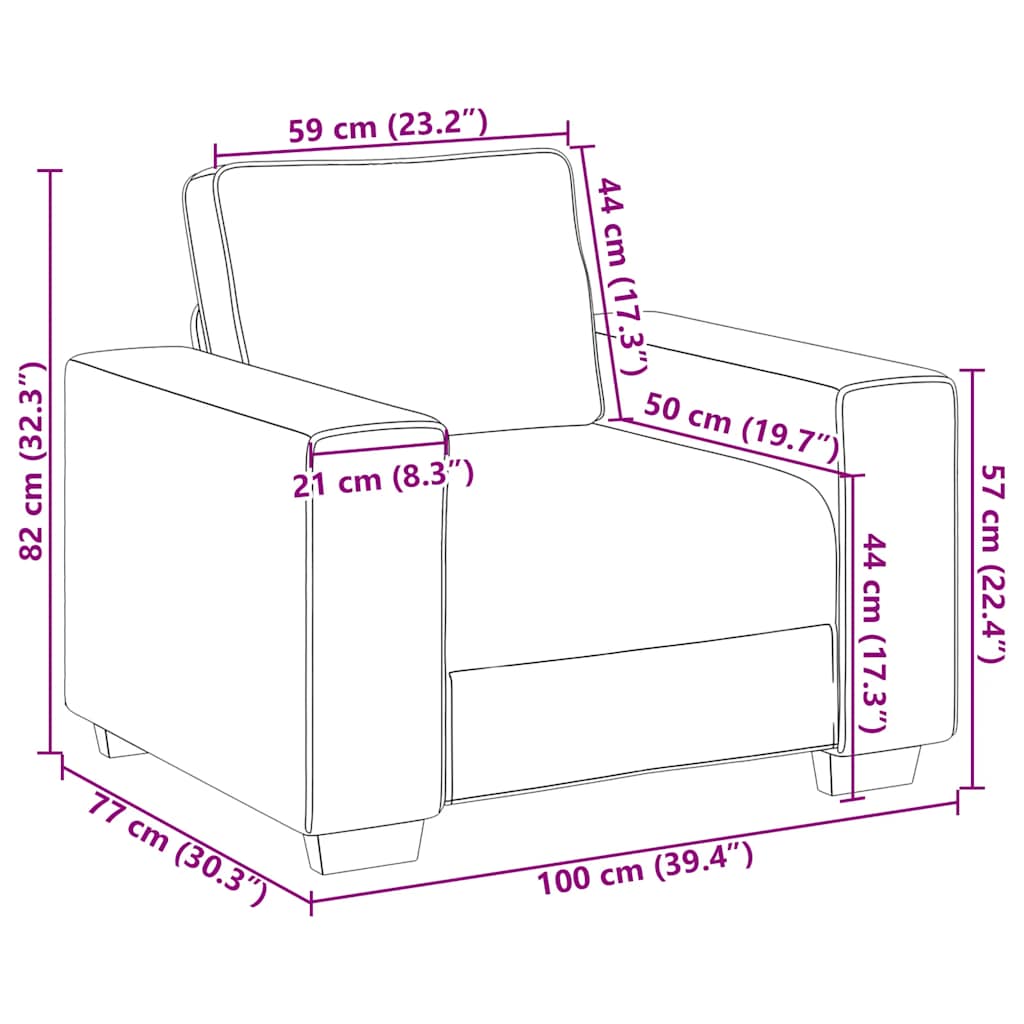 Sofastol 100X77X82 Cm Fløjl