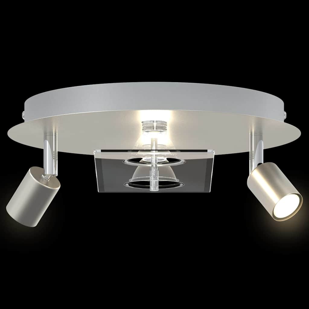 Loftsspot Med Spotlights Nikkel 29 X 29 X 11 Cm Stål Og Glas