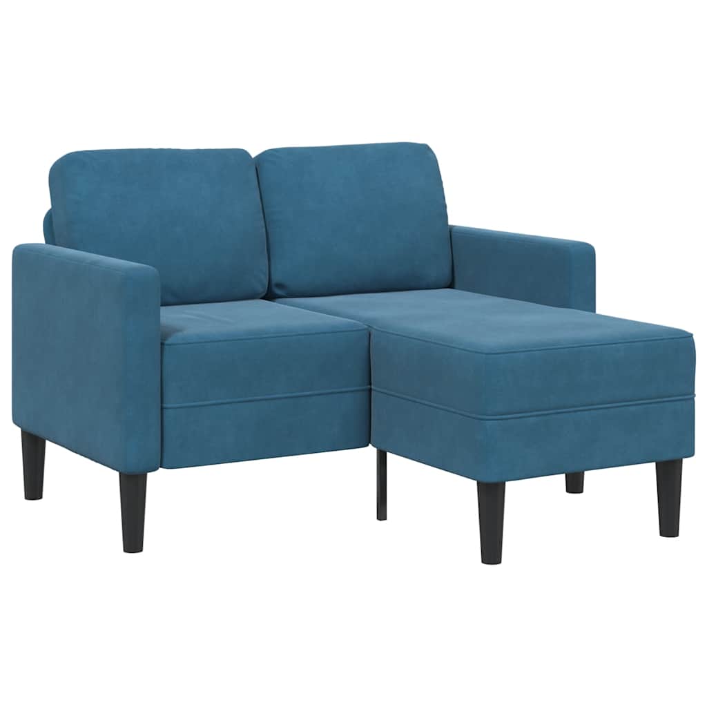 2-Personers Sofa Med Chaiselong L-Formet 125 Cm Fløjl