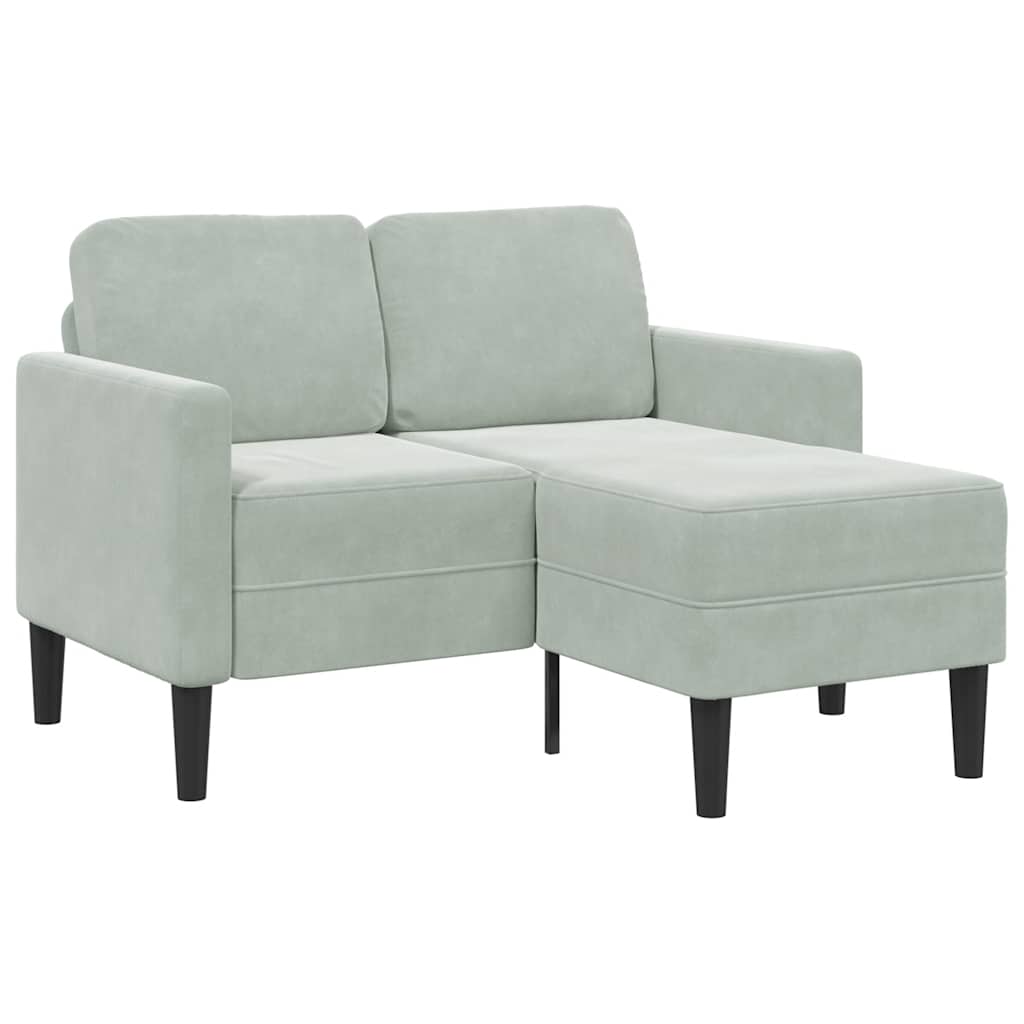 2-Personers Sofa Med Chaiselong L-Formet 125 Cm Fløjl