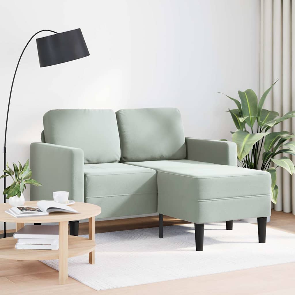2-Personers Sofa Med Chaiselong L-Formet 125 Cm Fløjl