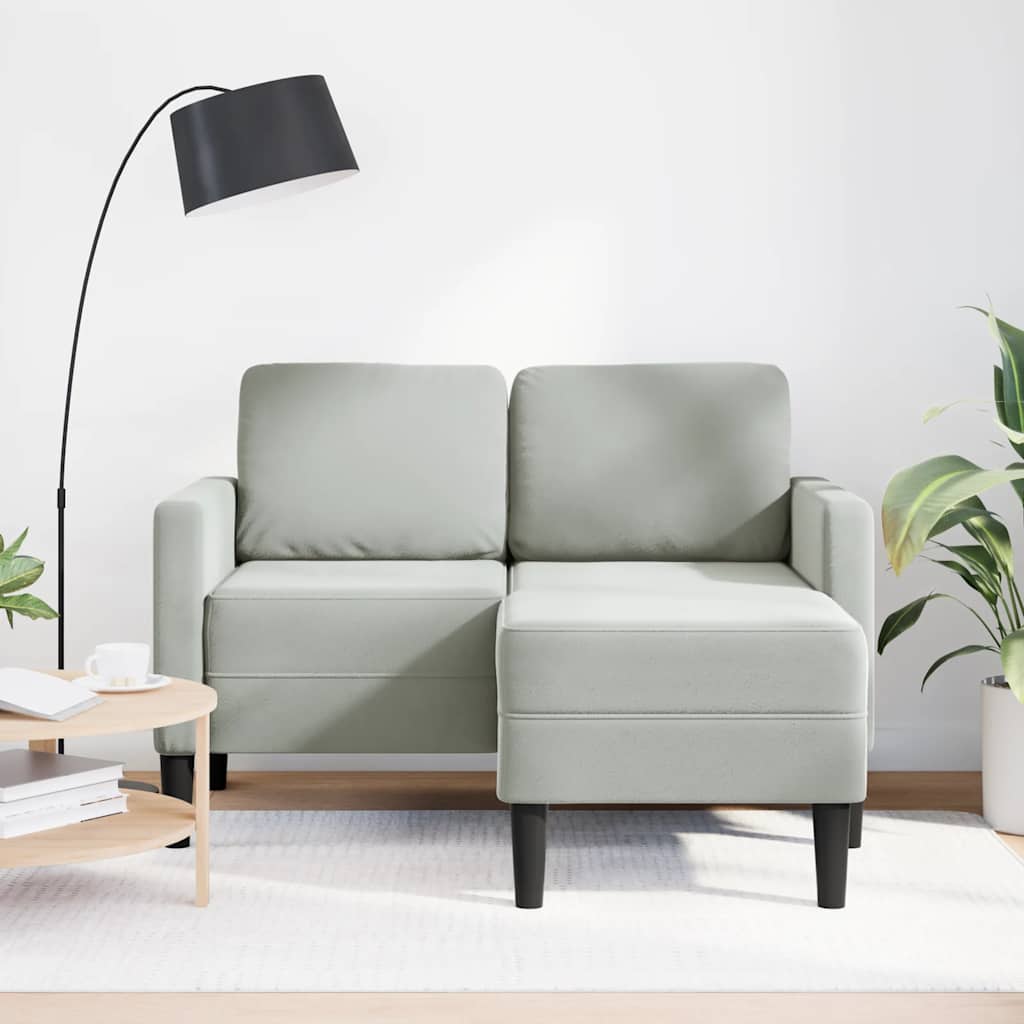 2-Personers Sofa Med Chaiselong L-Formet 125 Cm Fløjl