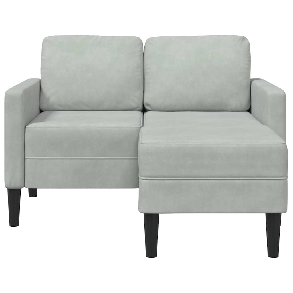 2-Personers Sofa Med Chaiselong L-Formet 125 Cm Fløjl