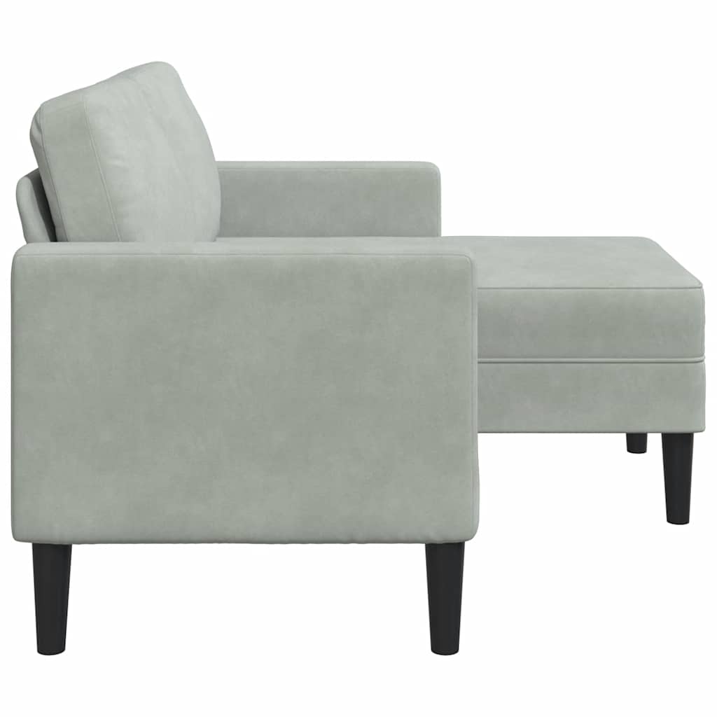 2-Personers Sofa Med Chaiselong L-Formet 125 Cm Fløjl