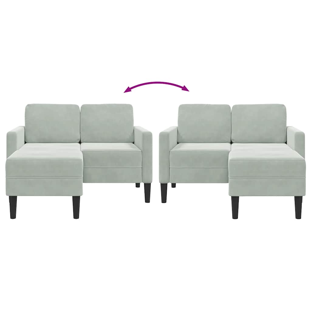 2-Personers Sofa Med Chaiselong L-Formet 125 Cm Fløjl
