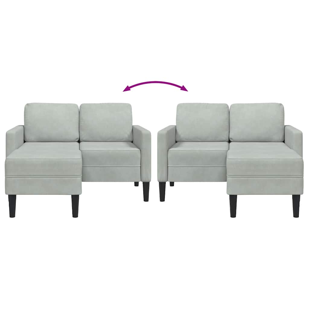 2-Personers Sofa Med Chaiselong L-Formet 125 Cm Fløjl