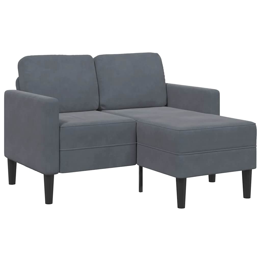 2-Personers Sofa Med Chaiselong L-Formet 125 Cm Fløjl