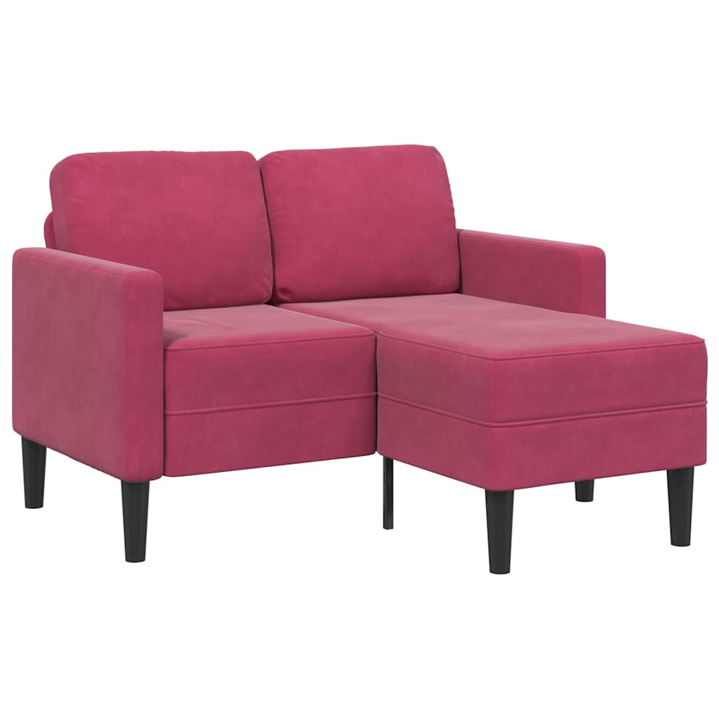 2-Personers Sofa Med Chaiselong L-Formet 125 Cm Fløjl