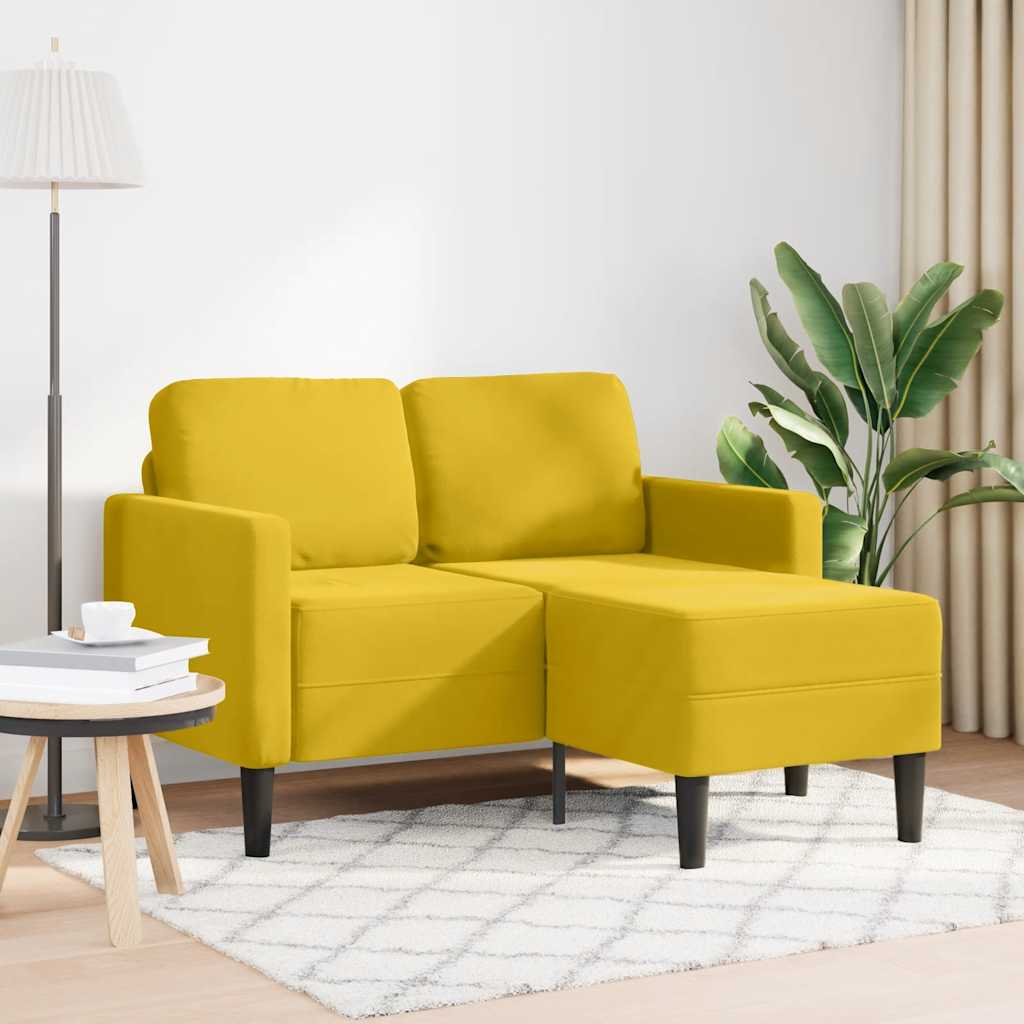 2-Personers Sofa Med Chaiselong L-Formet 125 Cm Fløjl