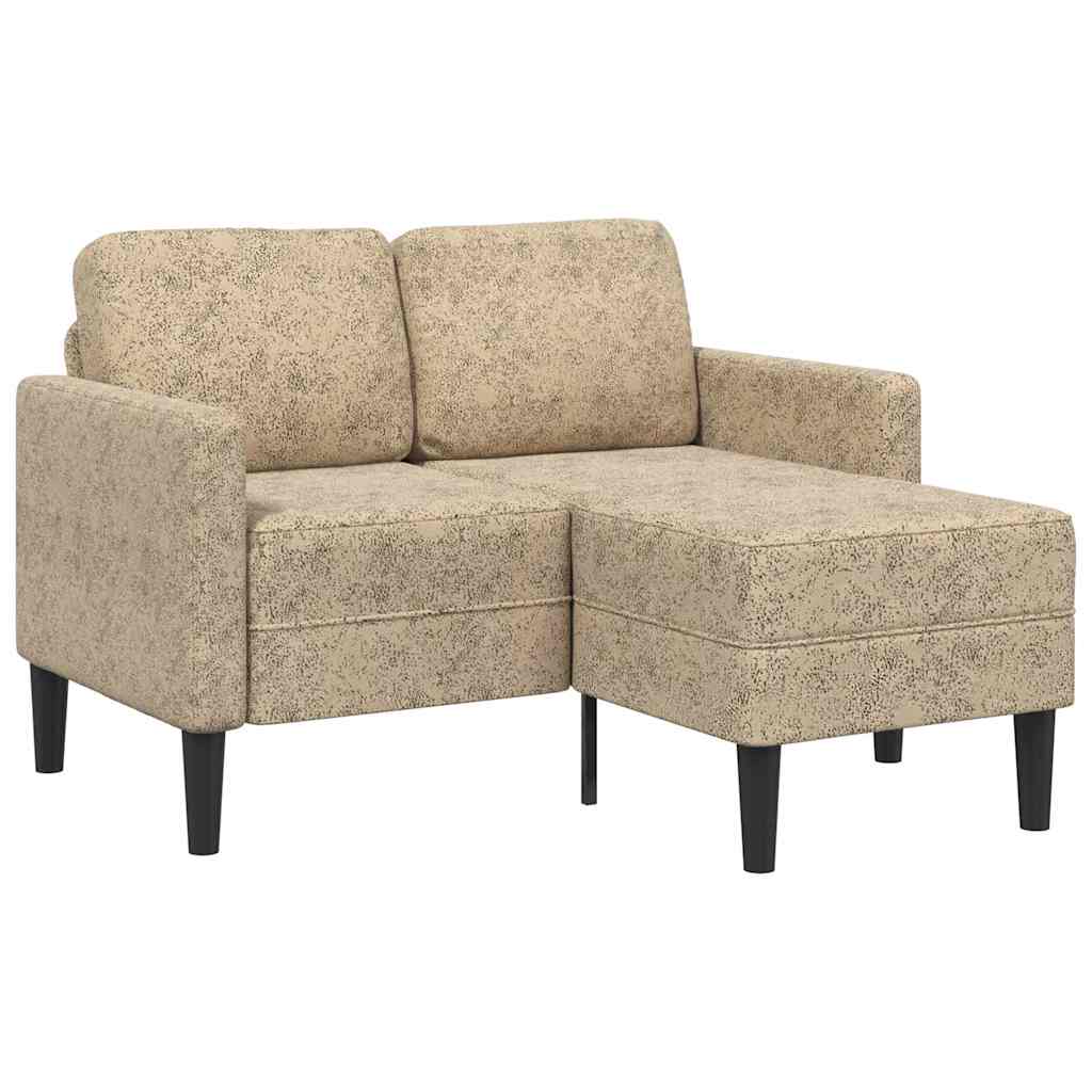 2-Personers Sofa Med Chaiselong L-Formet 125 Cm Kunstlæder