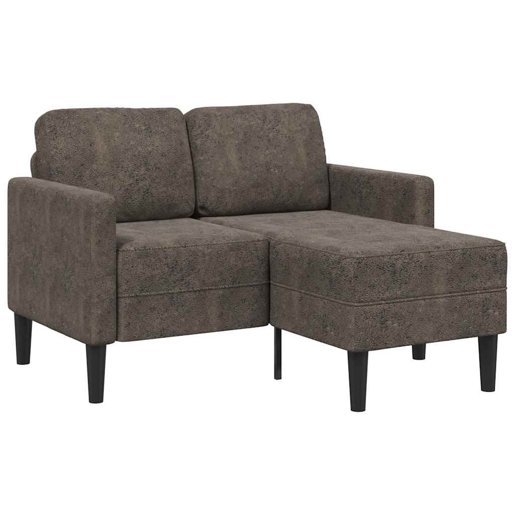 2-Personers Sofa Med Chaiselong L-Formet 125 Cm Kunstlæder