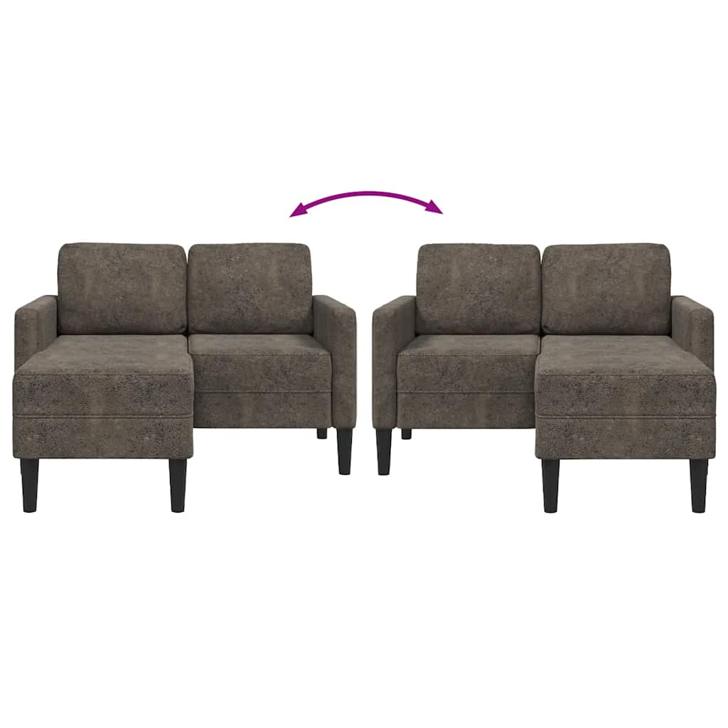 2-Personers Sofa Med Chaiselong L-Formet 125 Cm Kunstlæder