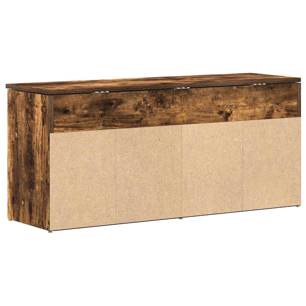 Skobænk 102X30,5X45 Cm Konstrueret Træ Etræsfarve Røget Eg