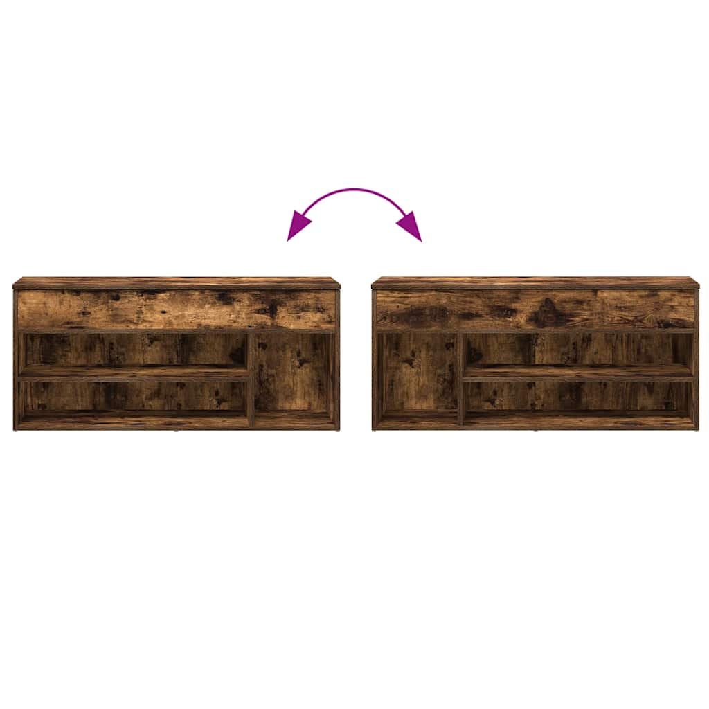 Skobænk 102X30,5X45 Cm Konstrueret Træ Etræsfarve Røget Eg
