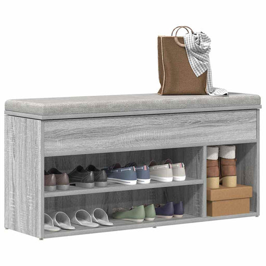 Skobænk 102X30,5X45 Cm Konstrueret Træ Grå Sonoma-Eg