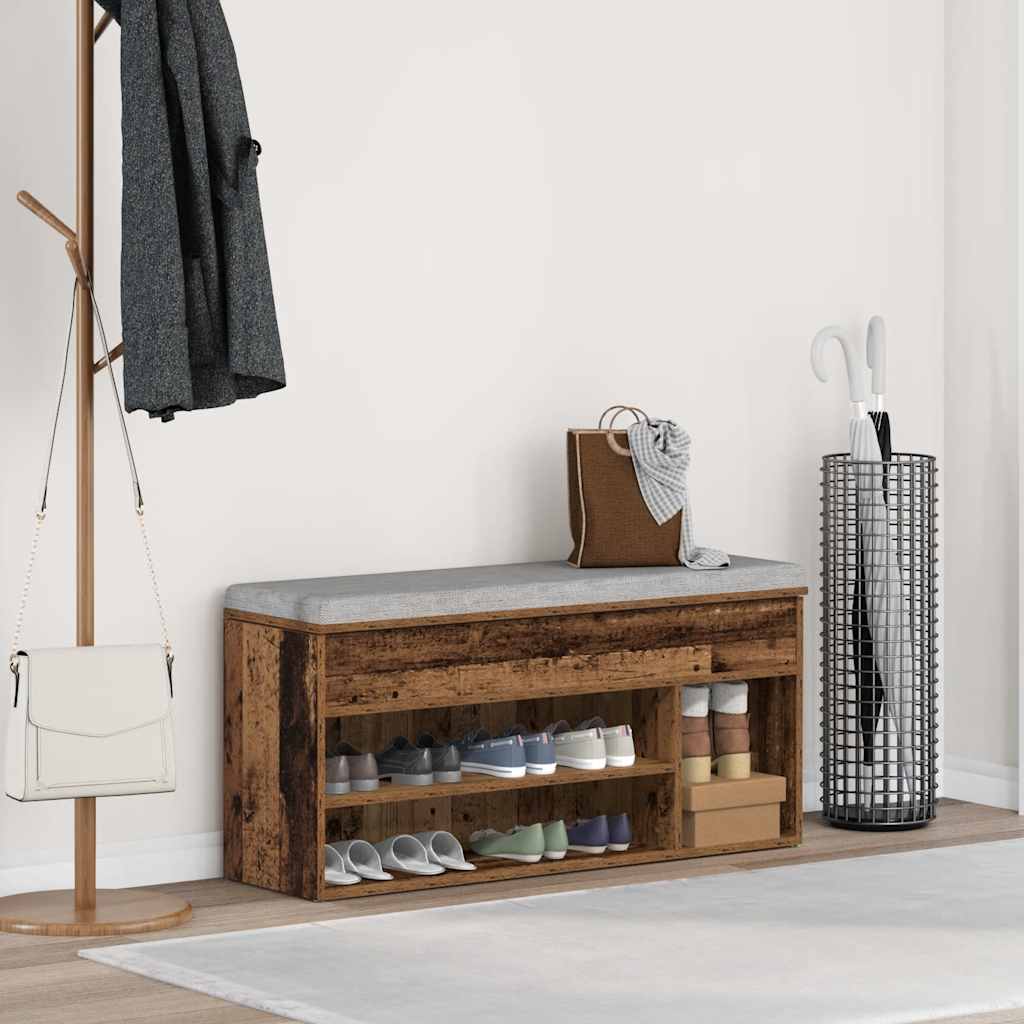 Skobænk 102X30,5X45 Cm Konstrueret Træ Antikt Træ Gammelt Træ