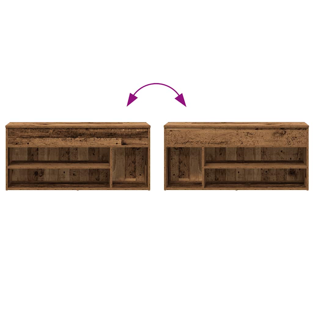 Skobænk 102X30,5X45 Cm Konstrueret Træ Antikt Træ Gammelt Træ