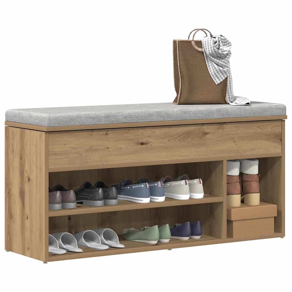 Skobænk 102X30,5X45 Cm Konstrueret Træ Kunsteg Artisan Eg
