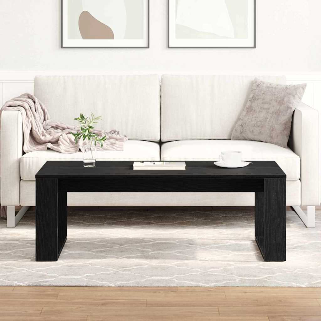 Sofabord Sort Eg 102 X 50 X 35 Cm Konstrueret Træ