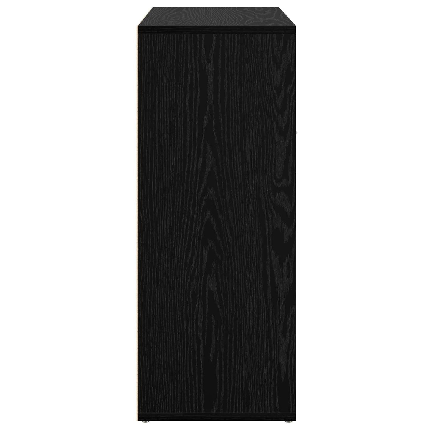 Sideboard Med Skuffe Sort Eg 60 X 30 X 75 Cm Konstrueret Træ