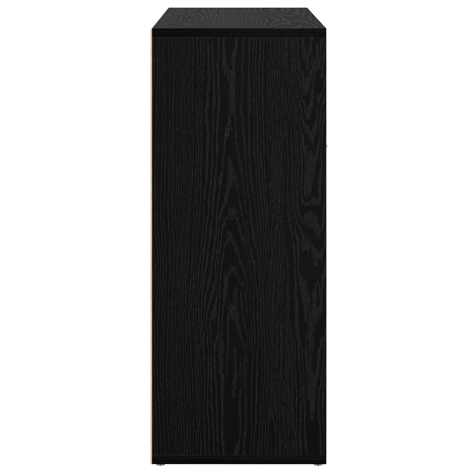 Sideboard Med Skuffe Sort Eg 60 X 30 X 75 Cm Konstrueret Træ