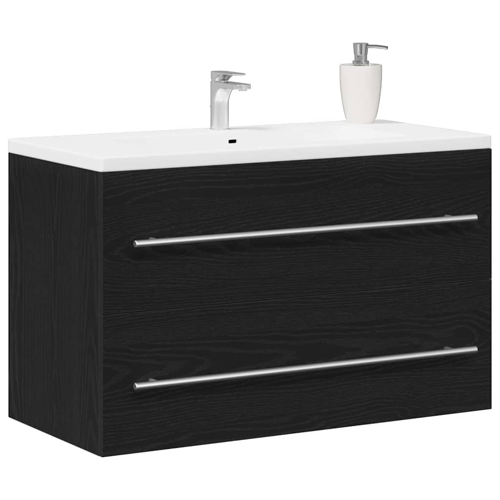 Underskab Til Håndvask 80X38,5X48 Cm Konstrueret Træ Sort-Eg Sort Eg
