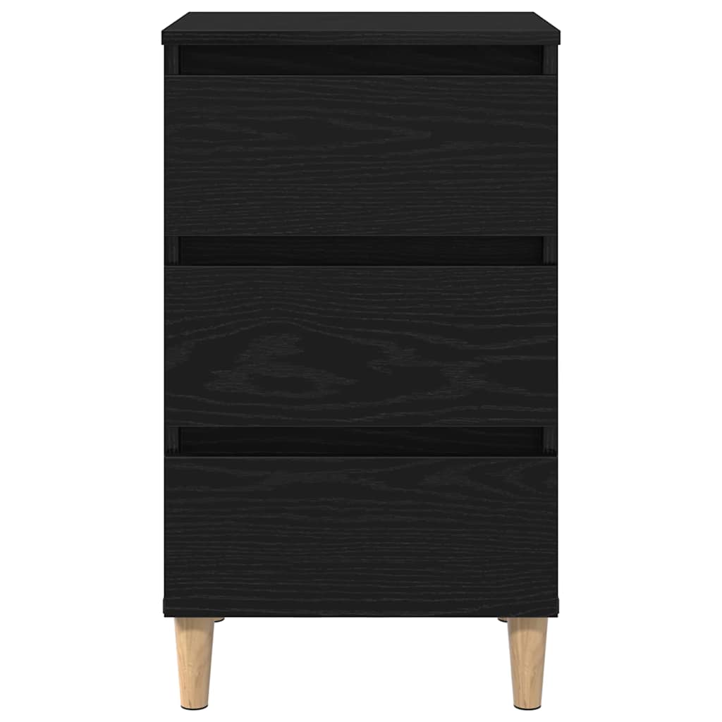 Natskab Med Skuffe Sort Eg 40 X 35 X 69 Cm Konstrueret Træ