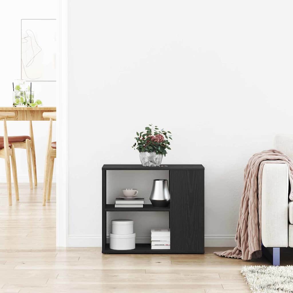 Sideboard Med Skuffe Sort Eg 60 X 30 X 50 Cm Konstrueret Træ
