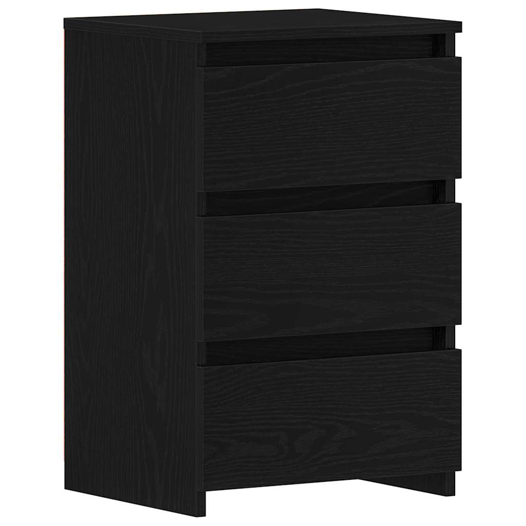 Natskab Med Skuffe Sort Eg 40 X 35 X 62,5 Cm Konstrueret Træ